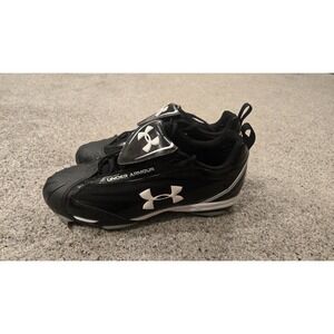 Under Armour Women's Cleats 9.5 Black White Dual Plate Tech Metal Spikes Rare